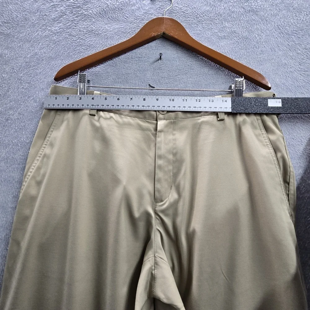 Nike Golf Men Pants 35X30 Beige Chino Dri-Fit Golf Performance Logo 28